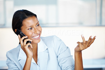 Business woman having phone conversation
