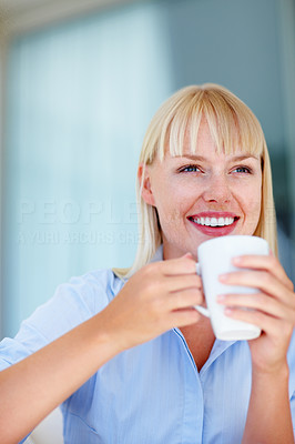 Woman having coffee break