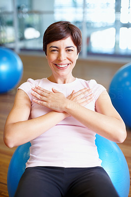 Woman smiling during workout