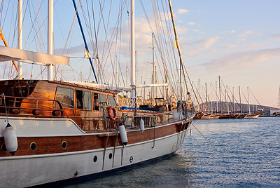 Sunset at the harbor of Bodrum, Turkey