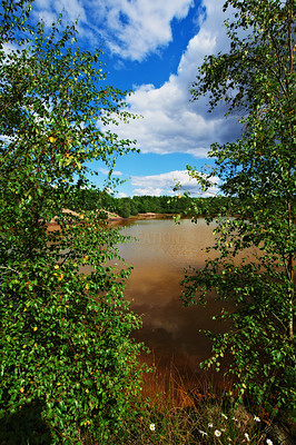 A photo of a small lake