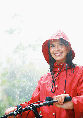 Woman not letting rain hold her back