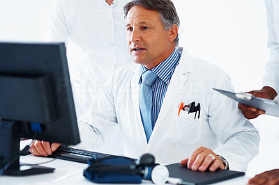 Doctor using computer