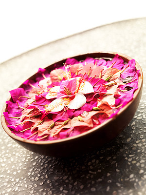Spa treatment - Floral decoration with colorful flowers