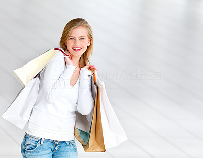 Lady holding shopping bags