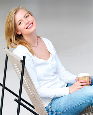 Young lady sitting on chair