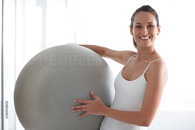 Holding a exercise ball