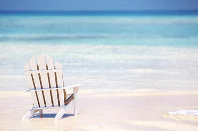 Deck chair on beach