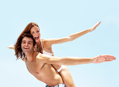 Cheerful couple enjoying themselves on holiday
