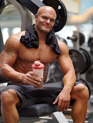 Enjoying a protein shake after a workout