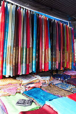 Scarf stall at a market