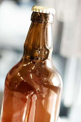 Perfectly formed glass beer bottle