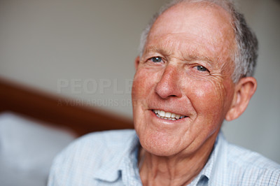 Closeup portrait of a happy old man