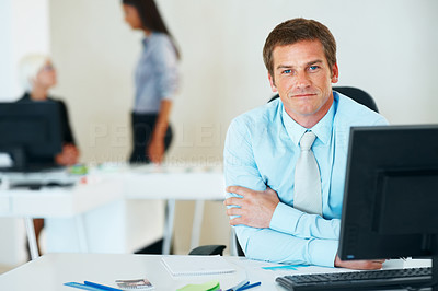 Portrait of smart business executive at his desk