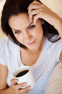 Lovely woman enjoying coffee