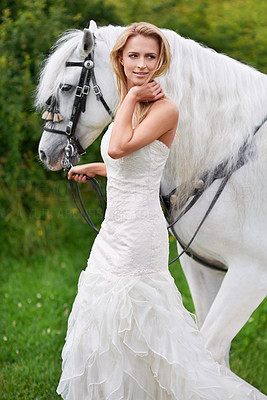 She came into her wedding on horseback