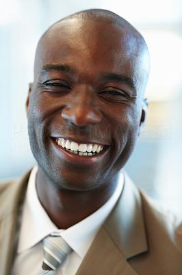 Closeup of a cheerful African American business man