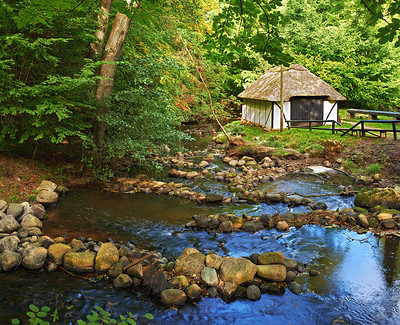 Shed by the stream