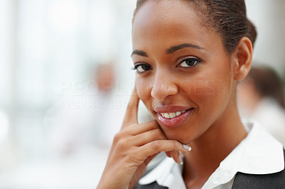 Closeup of a young African American business woman