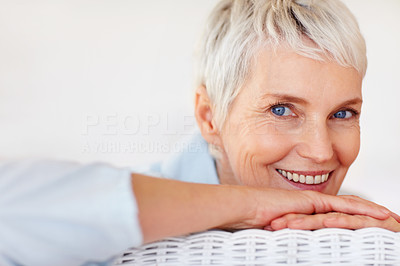 Closeup of a retired old woman with a lovely smile