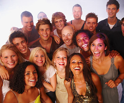 Large Group of young people smiling joyfully