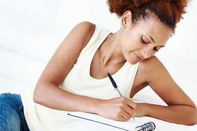 Woman writing her agenda