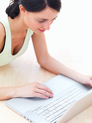 Young lady working on laptop