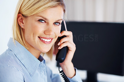 Female executive on phone call