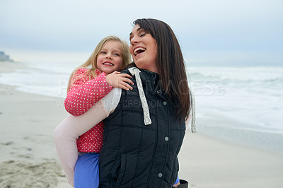 Buy stock photo Cropped shot of a mother and her young daughter