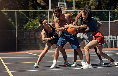 You can play basketball with a playful or competitive spirit