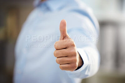 Buy stock photo Shot of a businessman giving the thumbs up